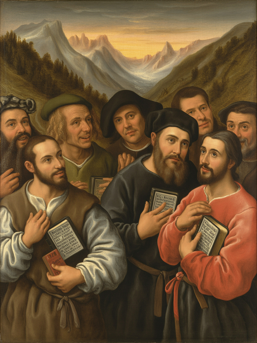 Waldensian believers in Alpine valleys hiding Bibles in their garments